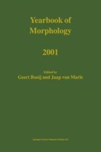 cover of the book Yearbook of Morphology 2001