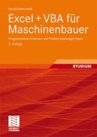 cover of the book Excel + VBA für Maschinenbauer: Programmieren erlernen und Problemstellungen lösen