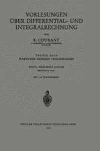 cover of the book Vorlesungen über Differential- und Integralrechnung: Zweiter Band: Funktionen Mehrerer Veränderlicher