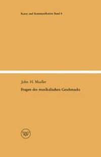 cover of the book Fragen des musikalischen Geschmacks: Eine musiksoziologische Studie