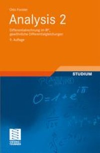 cover of the book Analysis 2: Differentialrechnung im IRn, gewöhnliche Differentialgleichungen