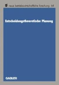 cover of the book Entscheidungstheoretische Planung