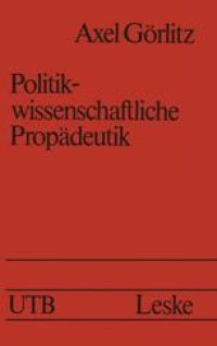 cover of the book Politikwissenschaftliche Propädeutik