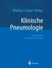 cover of the book Klinische Pneumologie