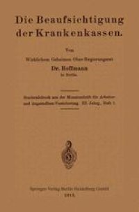 cover of the book Die Beaufsichtigung der Krankenkassen