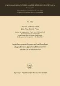 cover of the book Impedanzuntersuchungen an breitbandigen abgeschirmten Spiralenschlitzantennen im dm/cm-Wellenbereich