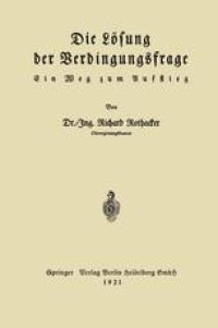 cover of the book Die Lösung der Verdingungsfrage: Ein Weg zum Aufstieg