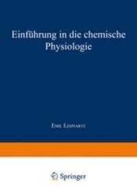 cover of the book Einführung in die Chemische Physiologie