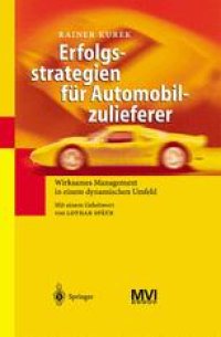 cover of the book Erfolgsstrategien für Automobilzulieferer: Wirksames Management in einem dynamischen Umfeld