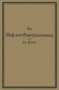 cover of the book Die Maß- und Gewichtsordnung