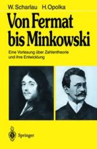 cover of the book Von Fermat bis Minkowski: Eine Vorlesung über Zahlentheorie und ihre Entwicklung