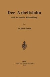 cover of the book Der Arbeitslohn und die soziale Entwicklung