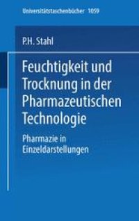 cover of the book Feuchtigkeit und Trocknen in der pharmazeutischen Technologie