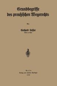 cover of the book Grundbegriffe des preußischen Wegerechts