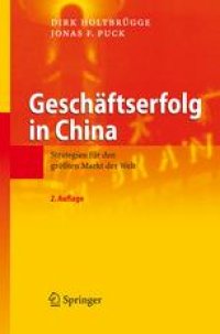 cover of the book Geschäftserfolg in China: Strategien für den größten Markt der Welt