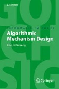 cover of the book Algorithmic Mechanism Design: Eine Einführung