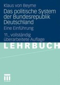 cover of the book Das politische System der Bundesrepublik Deutschland: Eine Einführung