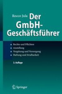 cover of the book Der GmbH-Geschäftsführer: Rechte und Pflichten, Anstellung, Vergütung und Versorgung, Haftung und Strafbarkeit