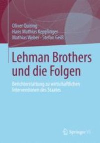 cover of the book Lehman Brothers und die Folgen: Berichterstattung zu wirtschaftlichen Interventionen des Staates