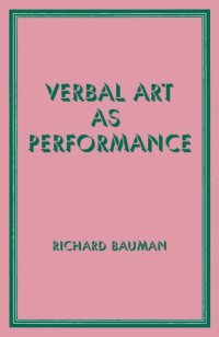 cover of the book Verbal art as performance