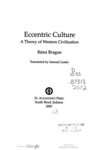 cover of the book Eccentric Culture: A Theory of Western Civilization