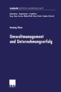 cover of the book Umweltmanagement und Unternehmungserfolg