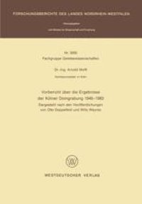 cover of the book Vorbericht über die Ergebnisse der Kölner Domgrabung 1946 – 1983: Dargestellt nach den Veröffentlichungen von Otto Doppelfeld und Willy Weyres