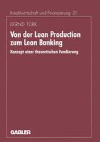 cover of the book Von der Lean Production zum Lean Banking: Konzept einer theoretischen Fundierung