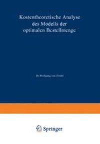 cover of the book Kostentheoretische Analyse des Modells der optimalen Bestellmenge