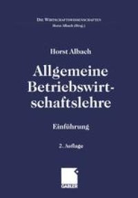 cover of the book Allgemeine Betriebswirtschaftslehre: Einführung