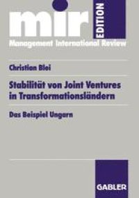 cover of the book Stabilität von Joint Ventures in Transformationsländern: Das Beispiel Ungarn