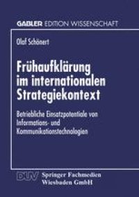 cover of the book Frühaufklärung im internationalen Strategiekontext: Betriebliche Einsatzpotentiale von Informations- und Kommunikationstechnologien