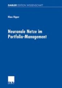 cover of the book Neuronale Netze im Portfolio-Management