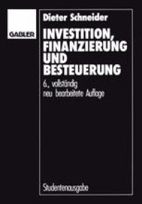 cover of the book Investition, Finanzierung und Besteuerung