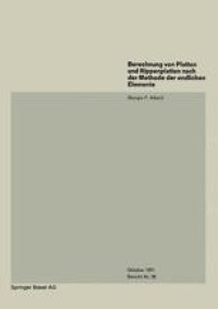 cover of the book Berechnung von Platten und Rippenplatten nach der Methode der endlichen Elemente