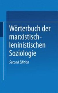 cover of the book Wörterbuch der Marxistisch-Leninistischen Soziologie