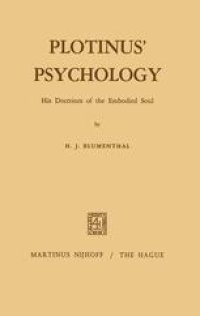 cover of the book Plotinus’ Psychology: His Doctrines of the Embodied Soul