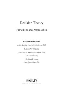 cover of the book Decision theory: principles and approaches