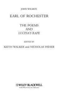 cover of the book John Wilmot, Earl of Rochester: the Poems and Lucina's Rape