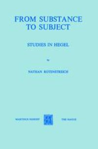 cover of the book From Substance to Subject: Studies in Hegel