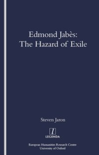 cover of the book Edmond Jabès: the hazard of exile