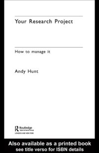 cover of the book Your research project: how to manage it