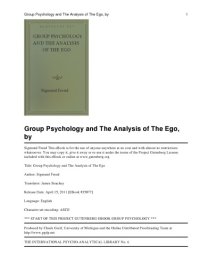 cover of the book On Freud's ''Group psychology and the analysis of the ego''