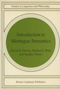 cover of the book Introduction to Montague Semantics