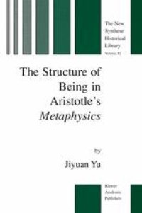 cover of the book The Structure of Being in Aristotle’s Metaphysics