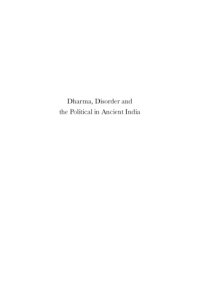 cover of the book Dharma, disorder, and the political in ancient India: the Āpaddharmaparvan of the Mahābhārata