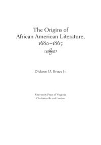 cover of the book The Origins of African American Literature, 1680-1865