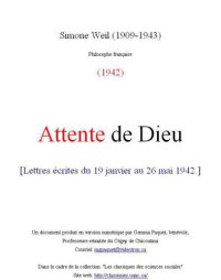 cover of the book Awaiting god: a new translation of attente de dieu and lettre a un religieux