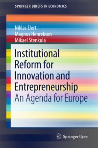 cover of the book Institutional Reform for Enhancing Innovation and Entrepreneurship: An Agenda for Europe