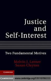 cover of the book Justice and self-interest: two fundamental motives